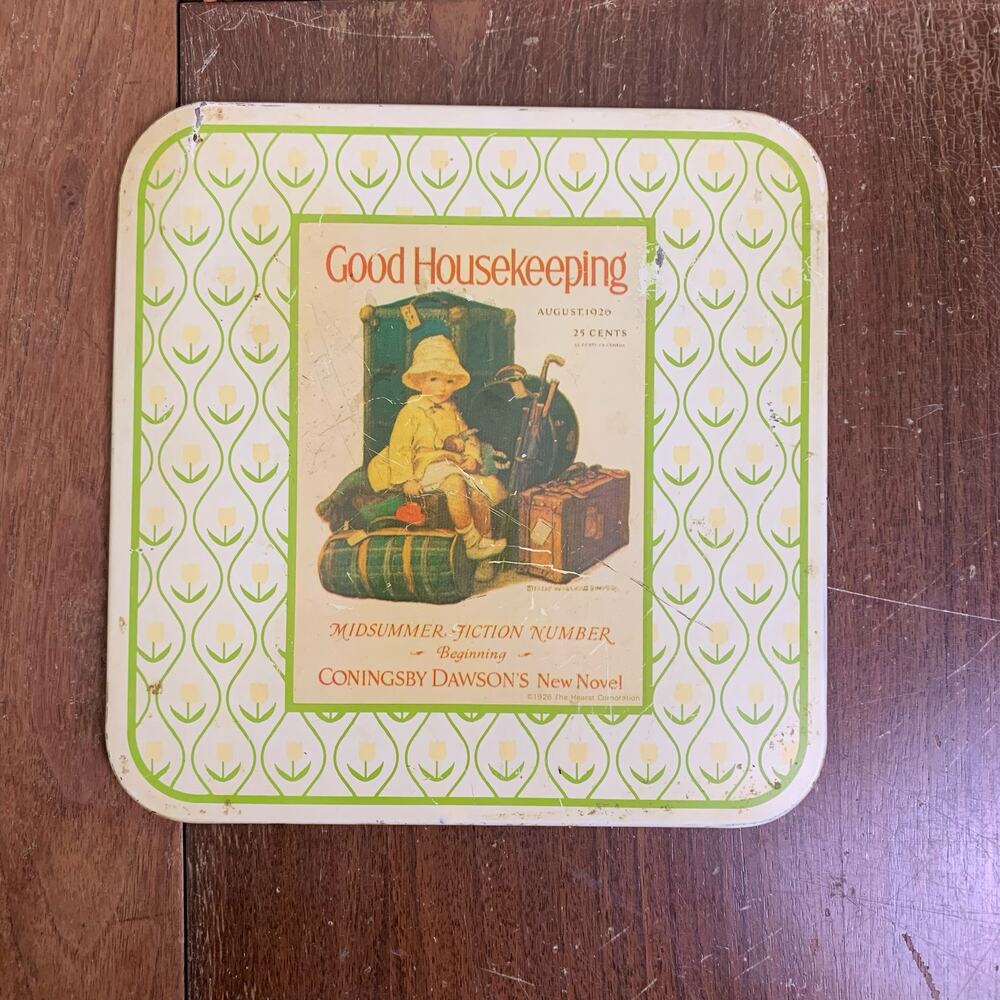 Cheinco Thermo-Shield Good Housekeeping Aug 1920 metal enamel‎ hot pad trivet
